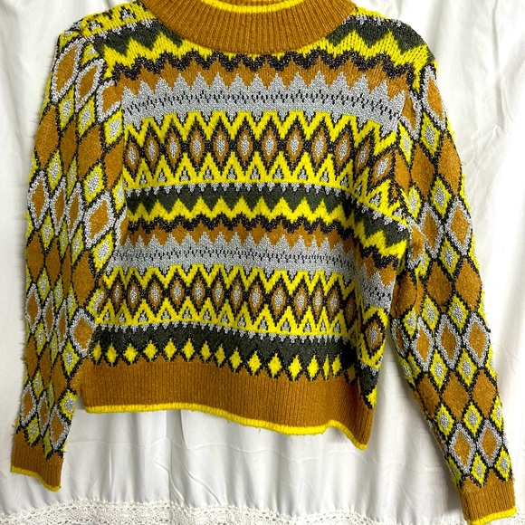 ZARA Knit Women Multicolor with Silver Glittered and Blended Fabrics Size Small - Picture 7 of 7
